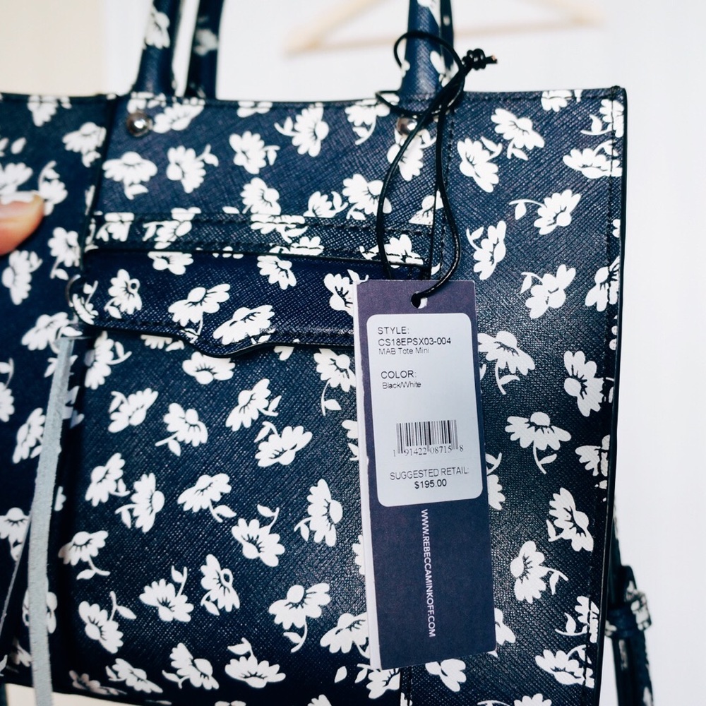 NWT Rebecca Minkoff•Black & White MAB flower tote